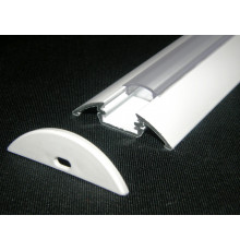 P4 LED profile 2.5m / 2500mm surface extrusion, painted aluminium, white, with diffuser