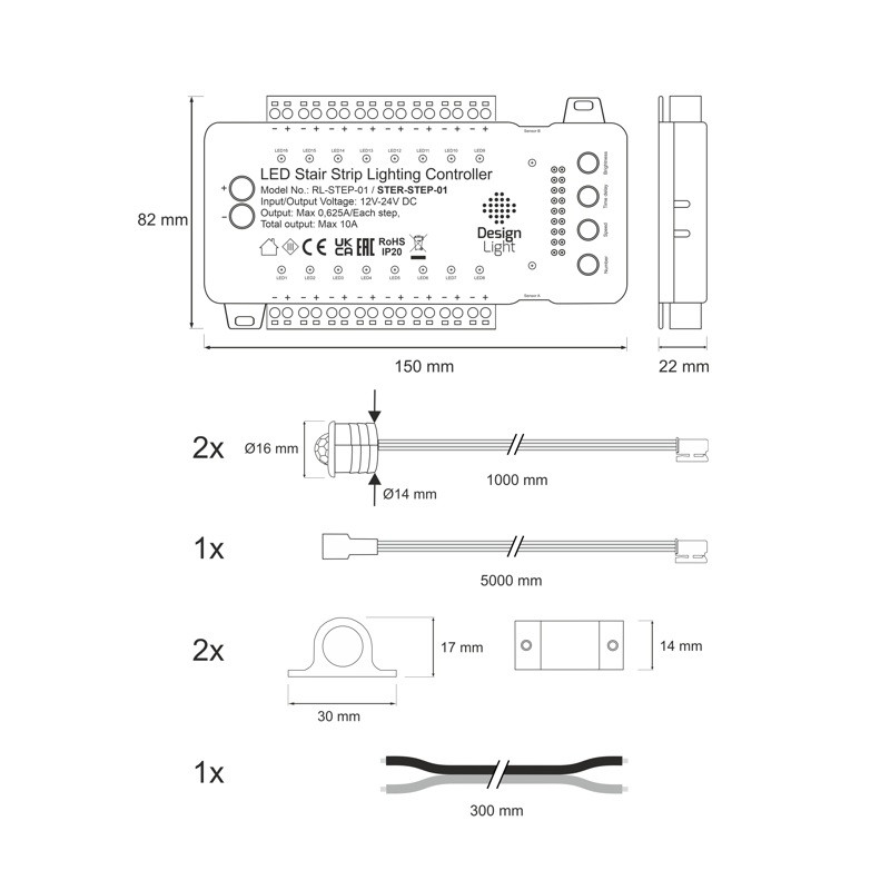 12V/24VDC 120W/240W mono STEP controller for stairs 12V/24VDC 120W/240W mono STEP controller for stairs