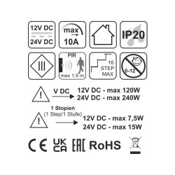 12V/24VDC 120W/240W mono STEP controller for stairs 12V/24VDC 120W/240W mono STEP controller for stairs