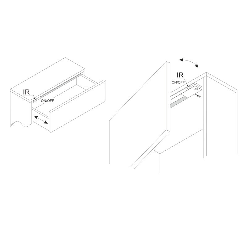 GLOVIA LED light for drawers, cupboards and closets, with IR switch, 2m cable GLOVIA LED light for drawers, cupboards and closets, with IR switch, 2m cable