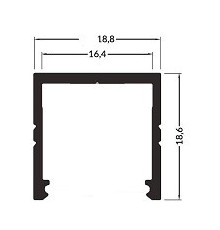 3m LED profile TH2 (anodized, black), set with cover 3m LED profile TH2 (anodized, black), set with cover