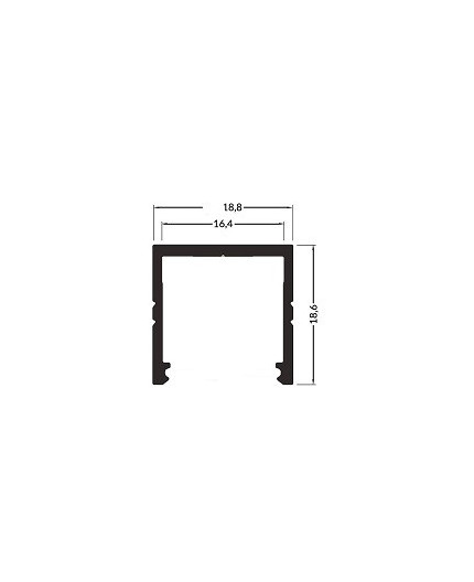 3m LED profile TH2 (anodized, black), set with cover 3m LED profile TH2 (anodized, black), set with cover