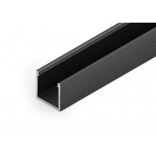 3m LED profile TH2 (anodized, black), set with cover 3m LED profile TH2 (anodized, black), set with cover