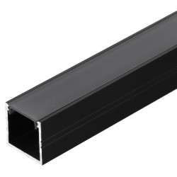 3m LED profile TH2 (anodized, black), set with cover
