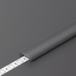 1m LED profile TH1 (painted, black), set with cover 1m LED profile TH1 (painted, black), set with cover