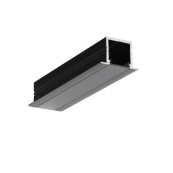 1m LED profile TH1 (painted, black), set with cover