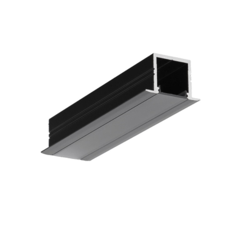 1m LED profile TH1 (painted, black), set with cover 1m LED profile TH1 (painted, black), set with cover
