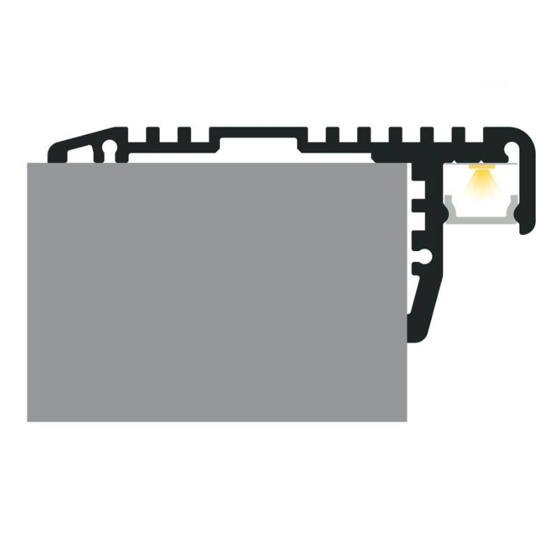 Sample of DOWN-STEP LED profile, silver anodized, with diffuser Sample of DOWN-STEP LED profile, silver anodized, with diffuser