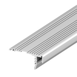 Sample of DOWN-STEP LED profile, silver anodized, with diffuser