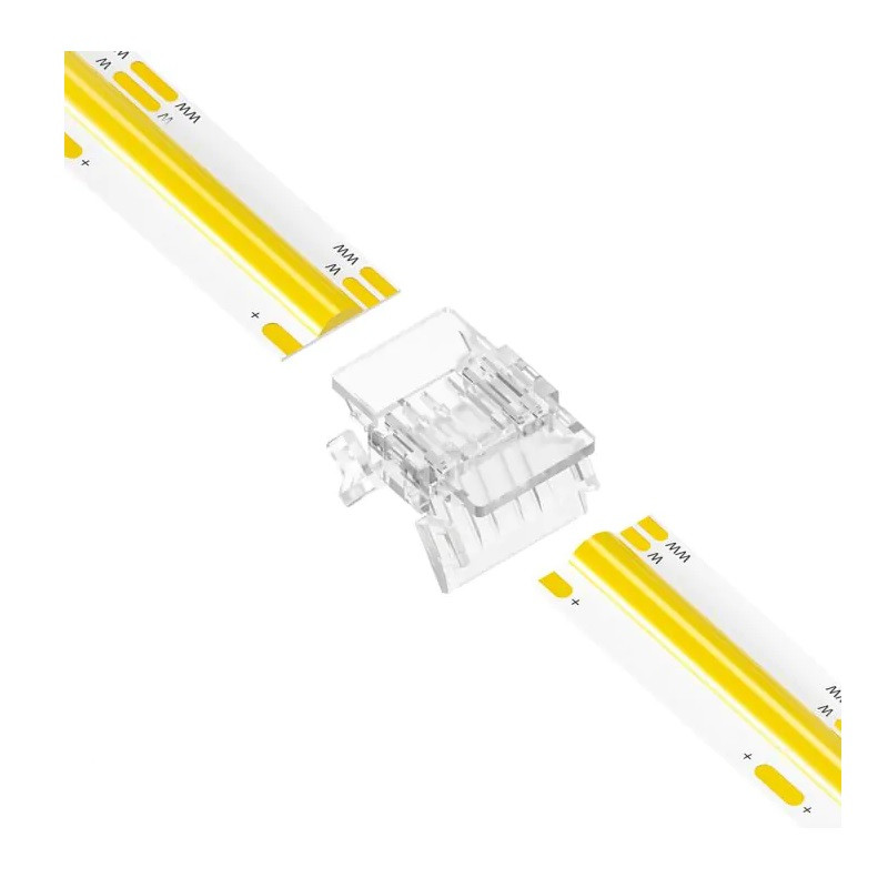 3 Pin Tape to Tape Connector for 12mm IP20 CCT Tunable COB Strip, no soldering 3 Pin Tape to Tape Connector for 12mm IP20 CCT Tunable COB Strip, no soldering