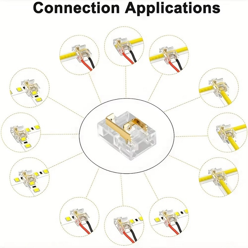 2 Pin 12-Function Quick Connector for 10mm IP20 Single Colour COB/SMD Tape 2 Pin 12-Function Quick Connector for 10mm IP20 Single Colour COB/SMD Tape