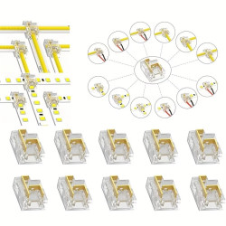 2 Pin 12-Function Quick Connector for 10mm IP20 Single Colour COB/SMD Tape 2 Pin 12-Function Quick Connector for 10mm IP20 Single Colour COB/SMD Tape