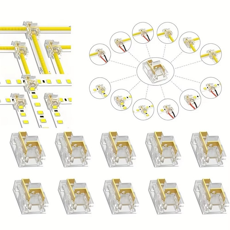 2 Pin 12-Function Quick Connector for 10mm IP20 Single Colour COB/SMD Tape 2 Pin 12-Function Quick Connector for 10mm IP20 Single Colour COB/SMD Tape