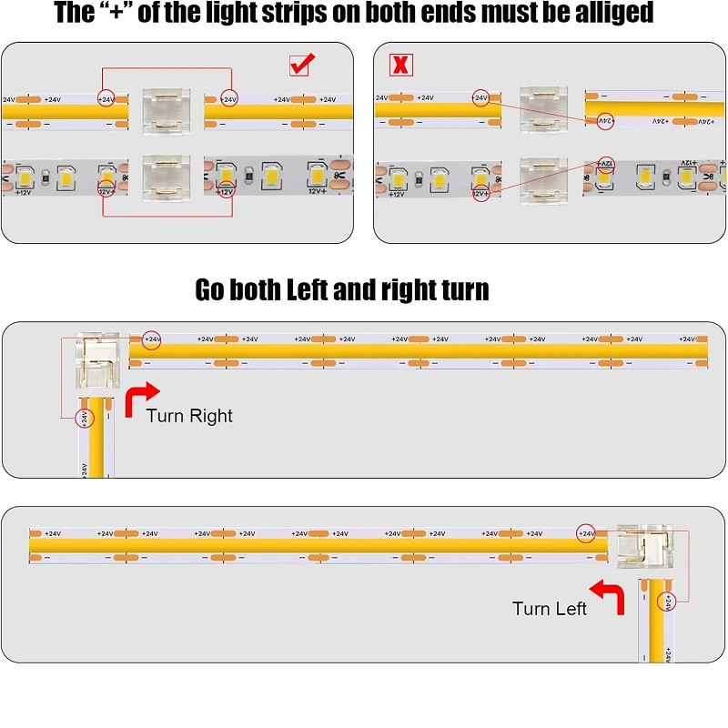 2 Pin 12-Function Quick Connector for 10mm IP20 Single Colour COB/SMD Tape 2 Pin 12-Function Quick Connector for 10mm IP20 Single Colour COB/SMD Tape