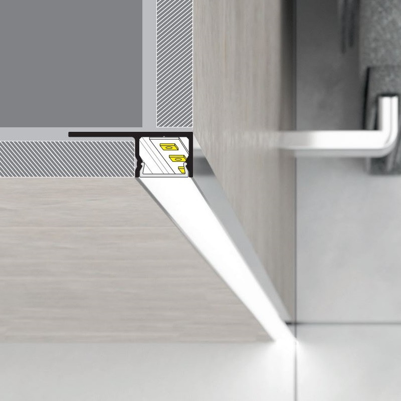 3m U180-Tile LED profile (anodized, black), set with cover 3m U180-Tile LED profile (anodized, black), set with cover