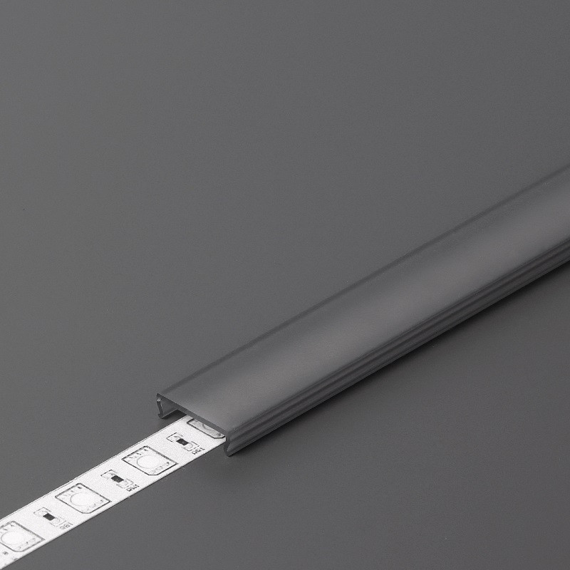 2m U180-Tile LED profile (anodized, black), set with cover 2m U180-Tile LED profile (anodized, black), set with cover