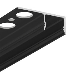 2m U180-Tile LED profile (anodized, black), set with cover