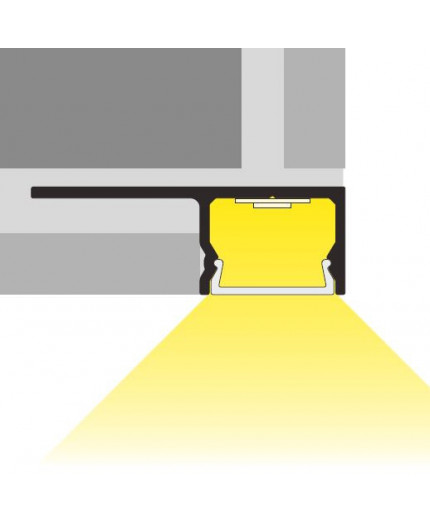 1m U180-Tile LED profile (anodized, silver), set with cover 1m U180-Tile LED profile (anodized, silver), set with cover