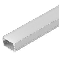 Sample of 1m TU2 LED profile (anodized, silver), 17.6mmx10mm, set with cover