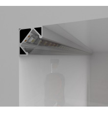 2m E3 Corner LED Profile - Silver Anodised with Diffuser 2m E3 Corner LED Profile - Silver Anodised with Diffuser