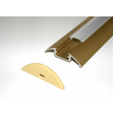 P4 LED profile 2.5m / 2500mm surface extrusion, anodized aluminium, gold, with diffuser