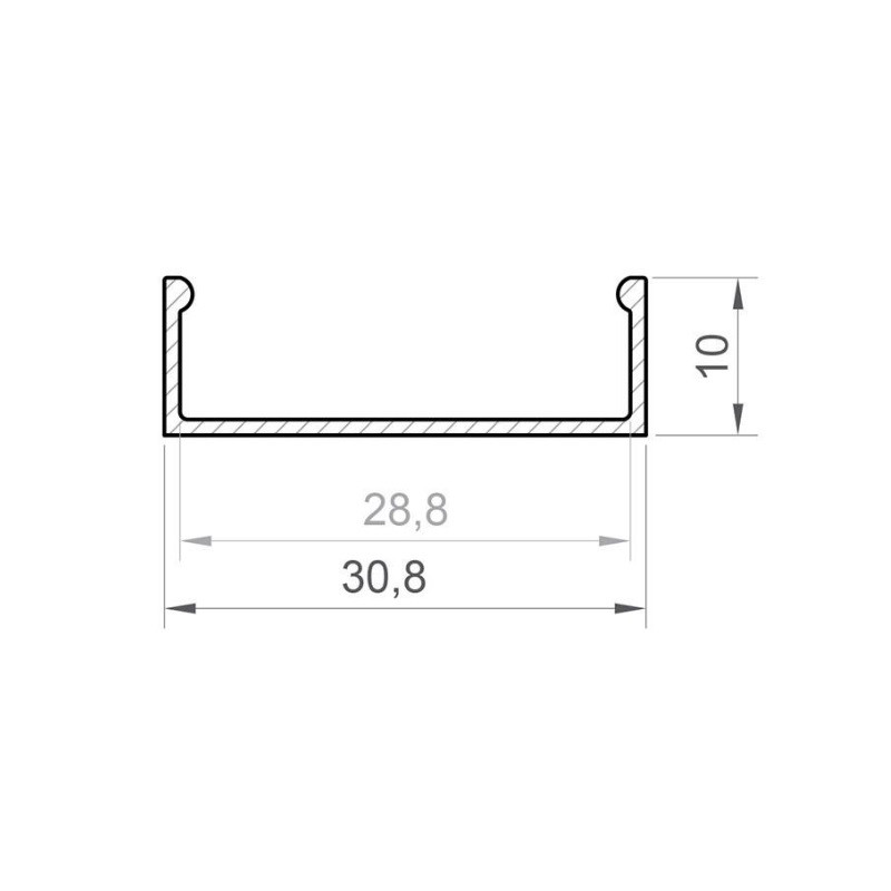 2m gold painted EW2 LED Aluminium U-profile with diffuser 2m gold painted EW2 LED Aluminium U-profile with diffuser