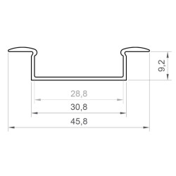 1m recessed LED aluminium profile painted black extrusion EW1 diffuser 1m recessed LED aluminium profile painted black extrusion EW1 diffuser