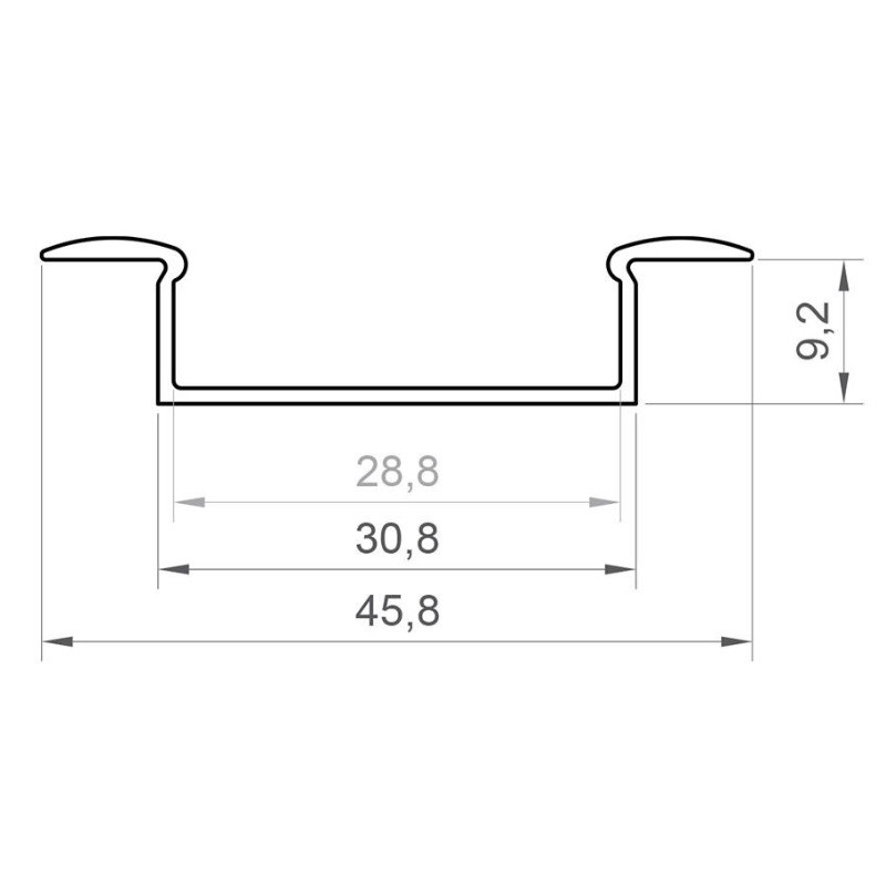 2m recessed LED aluminium channel painted gold extrusion EW1 diffuser 2m recessed LED aluminium channel painted gold extrusion EW1 diffuser