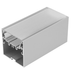 2m TS53 LED profile (anodized, silver) 53mm x 53mm, set with diffuser and complementary profile