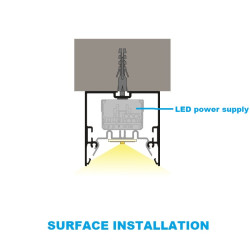 2m TS53 LED profile (anodized, black) 53mm x 53mm, set with diffuser and complementary profile 2m TS53 LED profile (anodized, black) 53mm x 53mm, set with diffuser and complementary profile