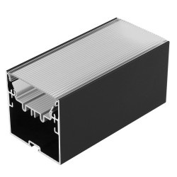 2m TS53 LED profile (anodized, black) 53mm x 53mm, set with diffuser and complementary profile 2m TS53 LED profile (anodized, black) 53mm x 53mm, set with diffuser and complementary profile