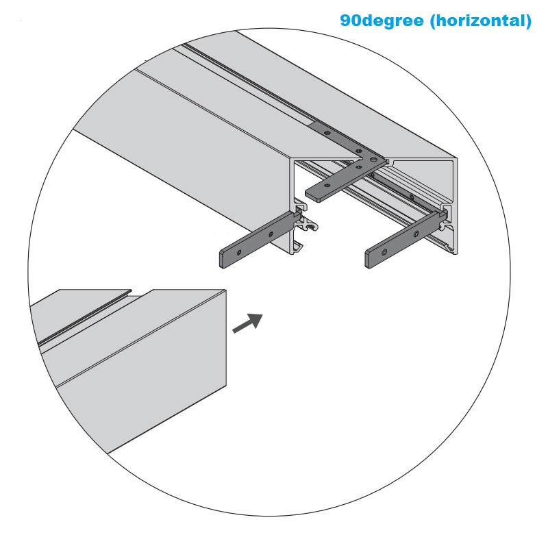 Set of three T53 connection brackets connectors for LED profile Set of three T53 connection brackets connectors for LED profile