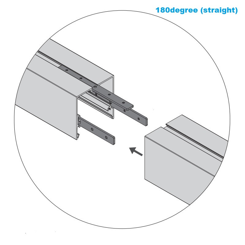 Set of three T53 connection brackets connectors for LED profile Set of three T53 connection brackets connectors for LED profile