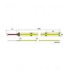 24VDC 3500K 18W/m COB LED tape with bounding walls 5m (90W) Pro series 24VDC 3500K 18W/m COB LED tape with bounding walls 5m (90W) Pro series