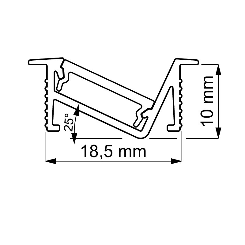 2m black painted recessed DL1 LED aluminium extrusion with diffuser 2m black painted recessed DL1 LED aluminium extrusion with diffuser