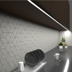 2m black anodized recessed DL1 LED aluminium extrusion with diffuser 2m black anodized recessed DL1 LED aluminium extrusion with diffuser