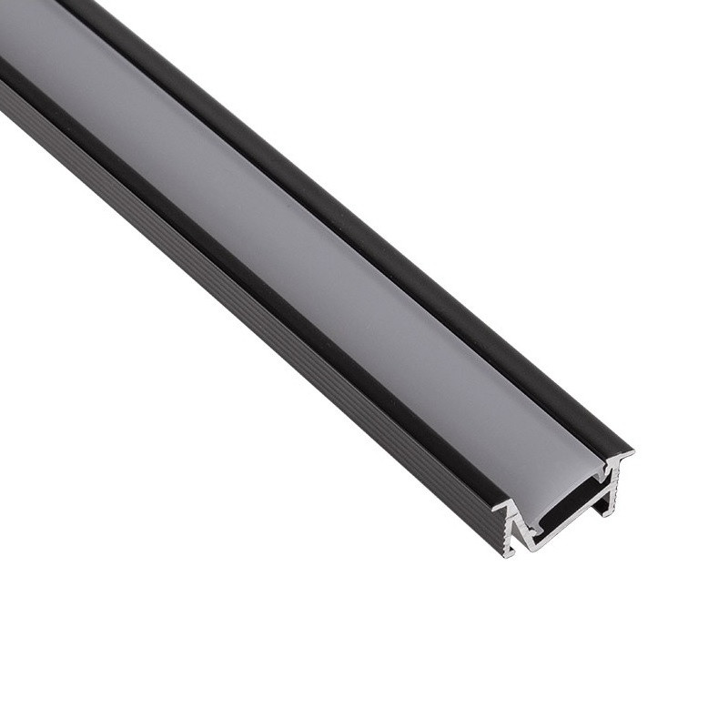 2m black painted recessed DL1 LED aluminium extrusion with diffuser 2m black painted recessed DL1 LED aluminium extrusion with diffuser