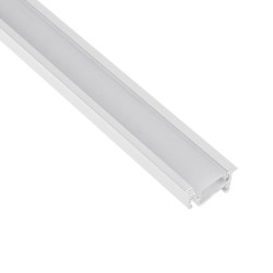 2m white painted recessed DL1 LED aluminium extrusion with diffuser