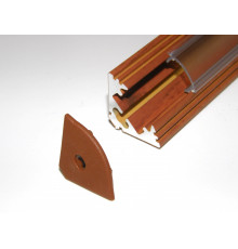 P3 LED profile 2.5m / 2500mm corner 45 aluminium extrusion, wood palisander effect, plus diffuser