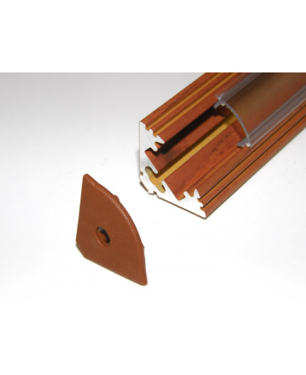 P3 LED profile 2.5m / 2500mm corner 45 aluminium extrusion, wood palisander effect, plus diffuser P3 LED profile 2.5m / 2500mm corner 45 aluminium extrusion, wood palisander effect, plus diffuser