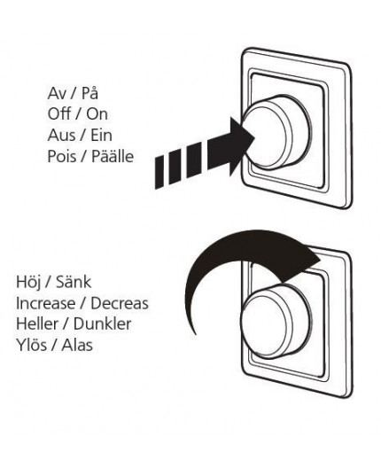 LED dimmer VD200, 1-200W. With staircase function. Leading/trailing edge, Vadsbo LED dimmer VD200, 1-200W. With staircase function. Leading/trailing edge, Vadsbo