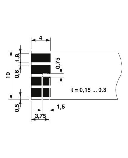 Printed-circuit board connector - PTF 0,3/ 2-WB-10-H - 1707562 (10mm PCB) Printed-circuit board connector - PTF 0,3/ 2-WB-10-H - 1707562 (10mm PCB)
