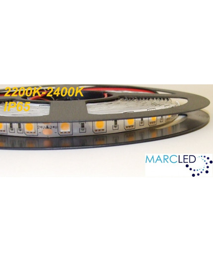 24VDC LED strip, IP54, very warm white 2200K-2400K, SMD5060 / SMD5050, 5m (72W, 300LEDs) 24VDC LED strip, IP54, very warm white 2200K-2400K, SMD5060 / SMD5050, 5m (72W, 300LEDs)