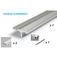 Aluminium LED profile S1 STEP, silver anodized, 1000mm/1m Aluminium LED profile S1 STEP, silver anodized, 1000mm/1m