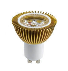 5W LED Lamp, GU10, warm white, dimmable, gold housing, AC200-240V
