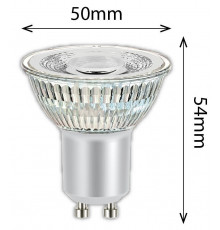 4.4w Spotlight GU10 2700K 345lm, NON-dimmable, body material - glass
