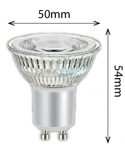 4.4w Spotlight GU10 2700K 345lm, NON-dimmable, body material - glass