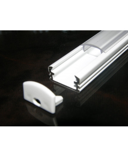 P2 LED profile 1.5m / 1500mm surface extrusion, painted aluminium, white, with diffuser
