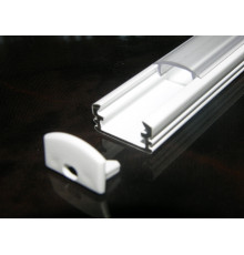 P2 LED profile 3m / 3000mm surface extrusion, painted aluminium, white, with diffuser