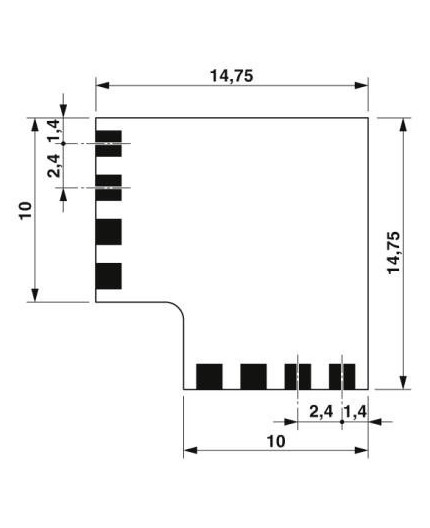 Corner Connector 10mm Phoenix Contact, PCB - PTF 0,3/ 4-FLEX-L-10 Corner Connector 10mm Phoenix Contact, PCB - PTF 0,3/ 4-FLEX-L-10